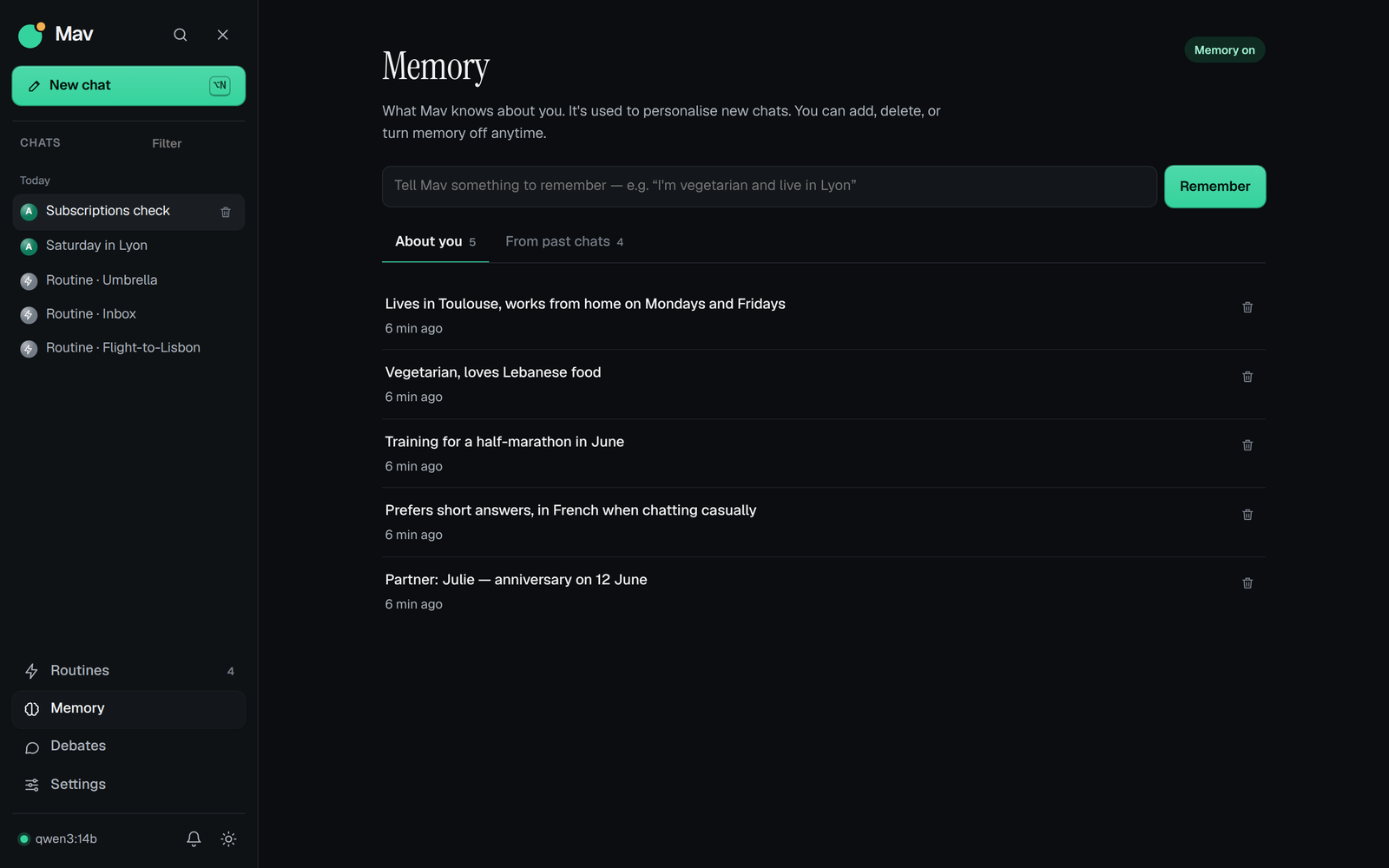 The memory page